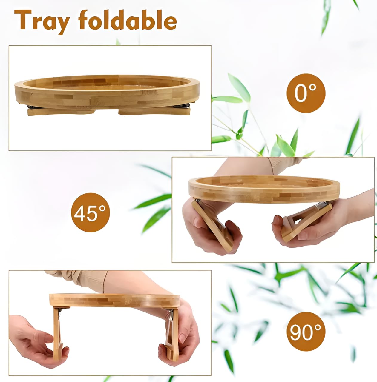 Natural Bamboo Sofa Armrest Tray