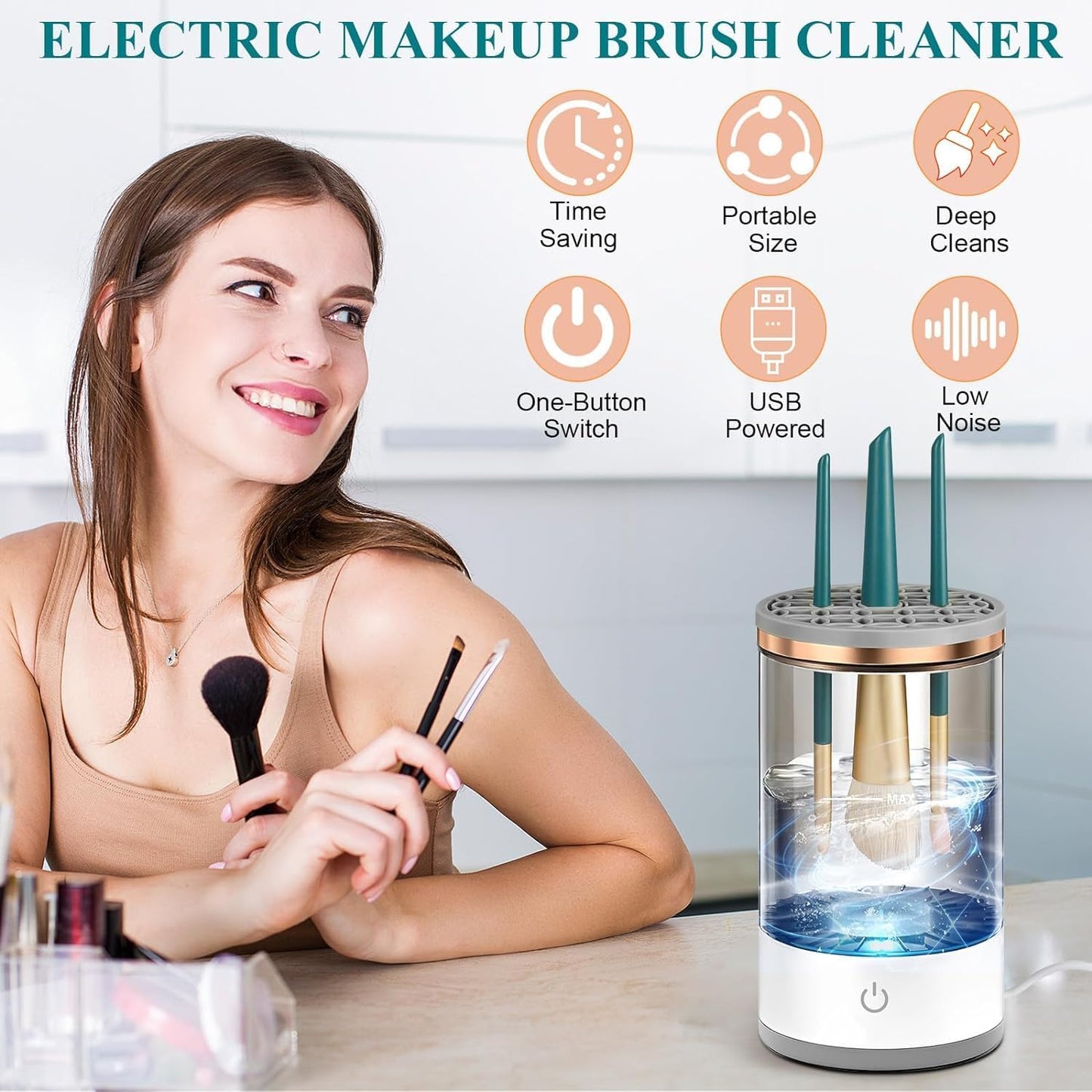 Automatic Makeup Brush Cleaner